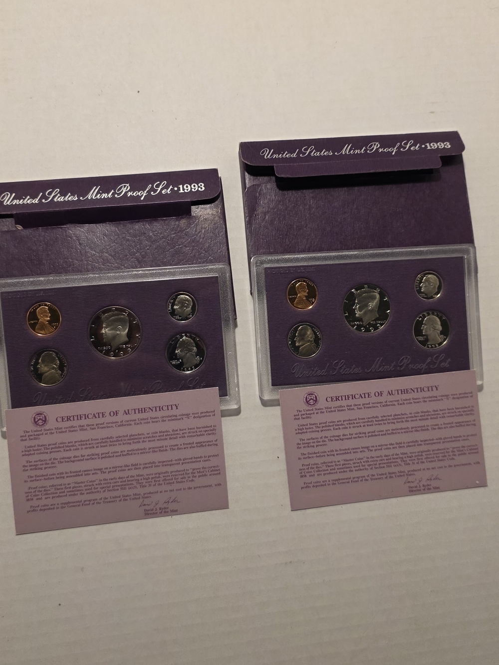 United States Mint Proof Set 1993 - Purple Holder